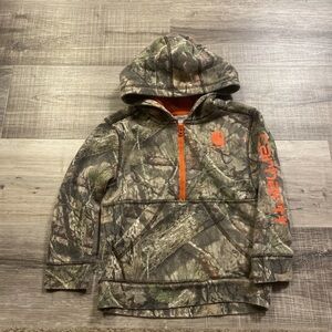 Carhartt Kids Woodland Camo Hoodie with Orange Zipper